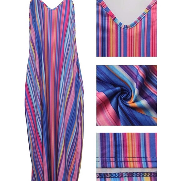 Plus size summer Multicolor Tank Oversized Dress - Picture 3 of 4